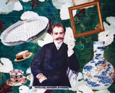 Collages titled "Impressionniste" by Thierry Sarra, Original Artwork, Collages