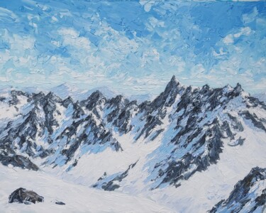 Peinture intitulée "mountains near cham…" par Colin Ross Jack, Œuvre d'art originale, Huile Monté sur Châssis en bois