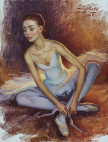"Young ballet dancer." başlıklı Tablo Serguei Zlenko tarafından, Orijinal sanat, Petrol Ahşap Sedye çerçevesi üzerine monte…