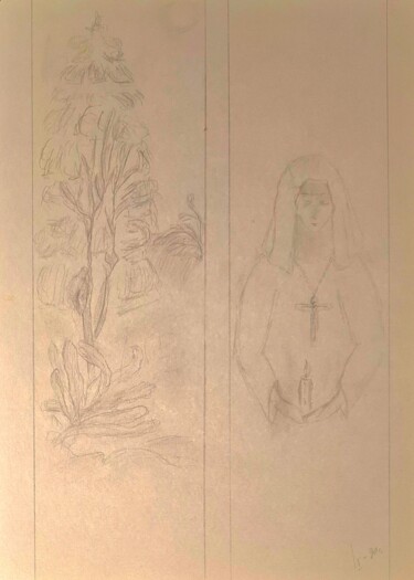 "Diptych" başlıklı Resim Nadya Vi tarafından, Orijinal sanat, Kalem