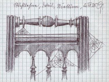 Σχέδιο με τίτλο "Stuhllehne in Niebl…" από Götz Wiedenroth, Αυθεντικά έργα τέχνης, Στυλό
