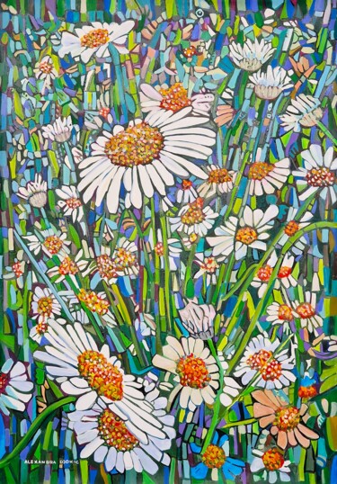 "White Daisy / 100 x…" başlıklı Tablo Alexandra Djokic tarafından, Orijinal sanat, Akrilik