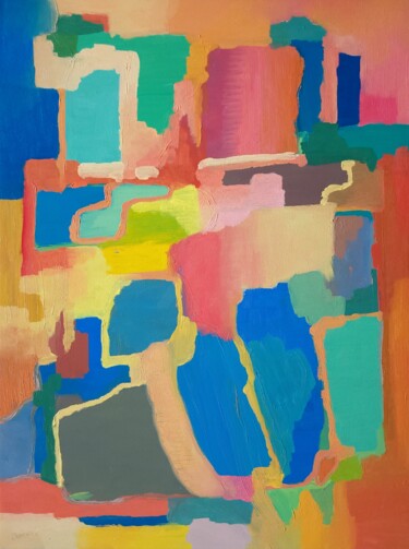 Ζωγραφική με τίτλο "Сandy Factory" από Anna Doronina, Αυθεντικά έργα τέχνης, Λάδι Τοποθετήθηκε στο Ξύλινο φορείο σκελετό