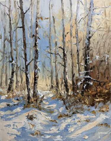 "Winter light in the…" başlıklı Tablo Vita Schagen tarafından, Orijinal sanat, Petrol Ahşap Sedye çerçevesi üzerine monte ed…