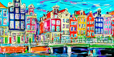 Painting titled "Canal of Amsterdam,…" by Mathias (1975), Original Artwork, Acrylic