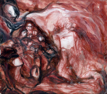 Drawing titled "The king - 2" by Subhashis Ghosh, Original Artwork, Conté