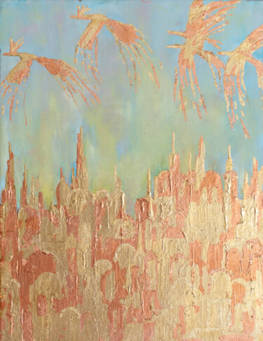 "Golden City" başlıklı Tablo Galina Vasiljeva tarafından, Orijinal sanat, Akrilik