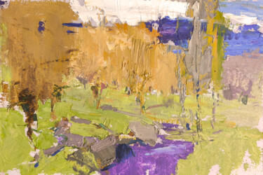 Painting titled "Between the Trees 2…" by Alexander Shandor, Original Artwork, Oil