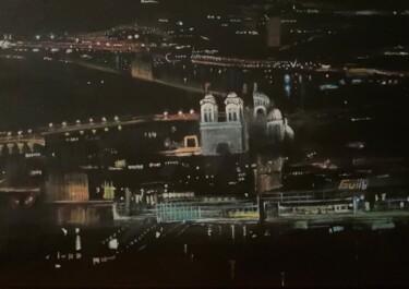 Peinture intitulée "Marseille …la nuit" par Gilbert Duchamp, Œuvre d'art originale, Acrylique Monté sur Châssis en bois