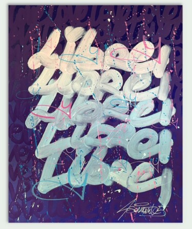 Painting titled "Libre" by 4soixante5, Original Artwork, Acrylic