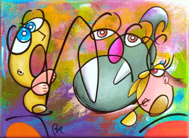 "Pêche au gros / Big…" başlıklı Tablo Eric Bourdon tarafından, Orijinal sanat, Akrilik Ahşap Sedye çerçevesi üzerine monte e…