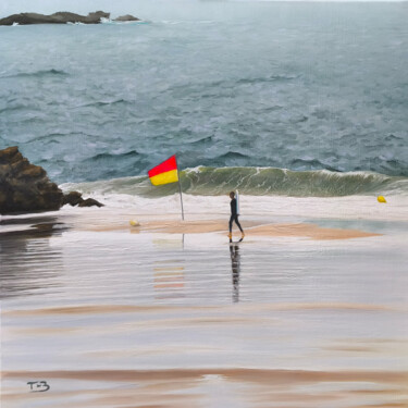 "Coup de vent à Sain…" başlıklı Tablo Thierry Le Boulanger tarafından, Orijinal sanat, Petrol Ahşap Sedye çerçevesi üzerine…