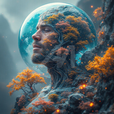 Digital Arts titled "Sylvan Terrarium" by Piotr Pietruszewski, Original Artwork, AI generated image