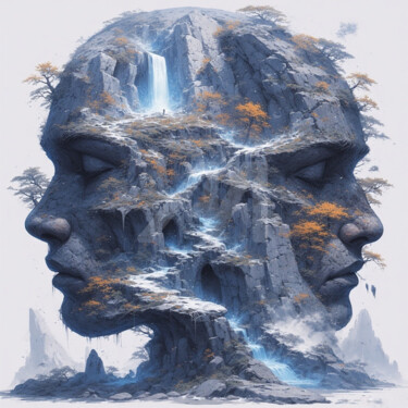 Pintura titulada "Echohead Cascade" por Piotr Pietruszewski, Obra de arte original, Imagen generada por IA