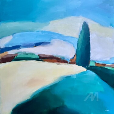 Ζωγραφική με τίτλο "Cyprès devant un ch…" από Johanne Spinella, Αυθεντικά έργα τέχνης, Ακρυλικό