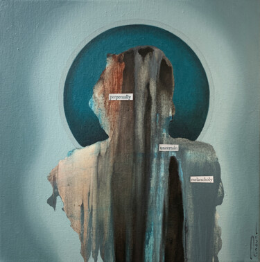 Peinture intitulée "Perpetually - uncer…" par Peter Pitout, Œuvre d'art originale, Huile Monté sur Châssis en bois