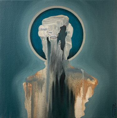 Painting titled "Thought - too - ten…" by Peter Pitout, Original Artwork, Oil Mounted on Wood Stretcher frame