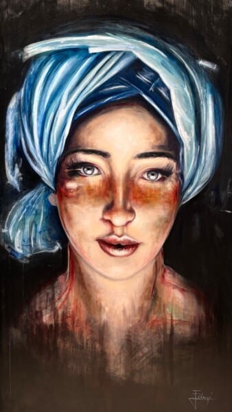 "Porte Bleu" başlıklı Tablo Florentino Filangi tarafından, Orijinal sanat, Petrol Diğer sert panel üzerine monte edilmiş