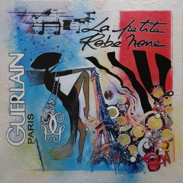 Peinture intitulée "LA PETITE ROBE NOIR…" par Claude Géan, Œuvre d'art originale, Acrylique Monté sur Châssis en bois