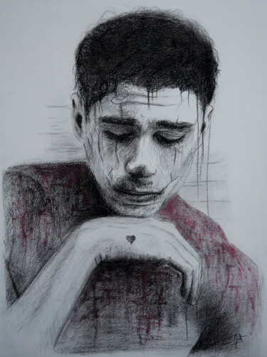 "The fall II" başlıklı Resim Cyrille Mulot tarafından, Orijinal sanat, Kalem