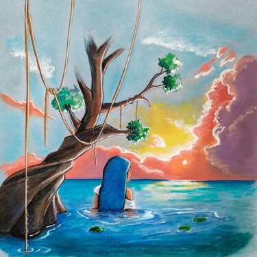 "Profondeurs colorées" başlıklı Tablo Edith Stenven tarafından, Orijinal sanat, Suluboya