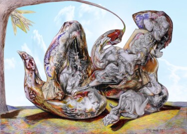 Drawing titled ",,Eve is ready to p…" by Yo-Ma-Yo, Original Artwork, Acrylic