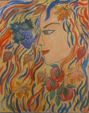 Painting titled "Autumn" by Valeria Pogliani (V.P.), Original Artwork, Acrylic