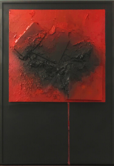 Collages titulada "UNIVERSO ROJO" por Esther Martínez Aguayo (Guruguayo), Obra de arte original, Acrílico Montado en artwork…