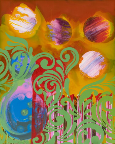 Painting titled "Bouquet" by Markus Honerla, Original Artwork, Lacquer Mounted on Wood Stretcher frame