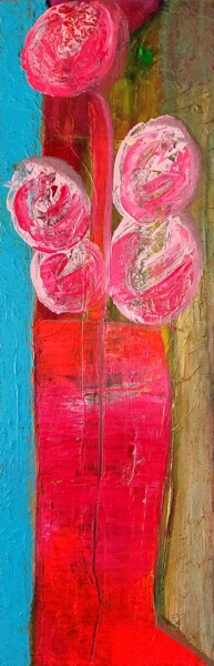 绘画 标题为“Ma Botte Fleurie” 由Orlane Grelet, 原创艺术品, 丙烯 安装在木质担架架上