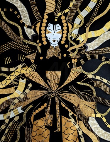 "Veins of Gold" başlıklı Kolaj Marie May tarafından, Orijinal sanat, Guaş boya