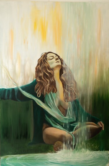 Painting titled "Transcendance" by Gwladys Dauly, Original Artwork, Oil