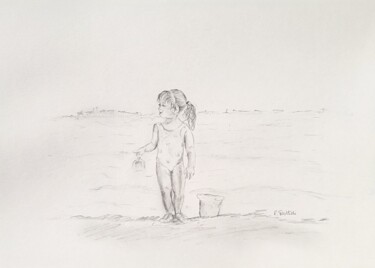 Dessin intitulée "À l’heure des jeux" par Florence Trottoli, Œuvre d'art originale, Graphite