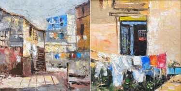 "Colors of Everyday…" başlıklı Tablo Narek tarafından, Orijinal sanat, Petrol Ahşap Sedye çerçevesi üzerine monte edilmiş