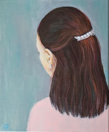 Peinture intitulée "Portrait d'une femm…" par Ksenia June, Œuvre d'art originale, Acrylique Monté sur Châssis en bois