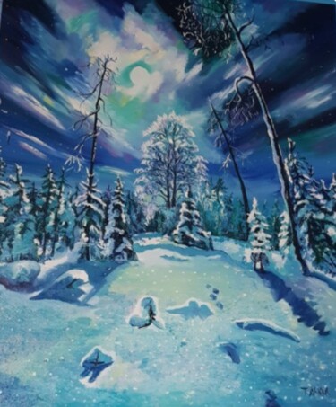 "neige qui ne fond p…" başlıklı Tablo Tahira Quliyeva tarafından, Orijinal sanat, Petrol Ahşap Sedye çerçevesi üzerine monte…