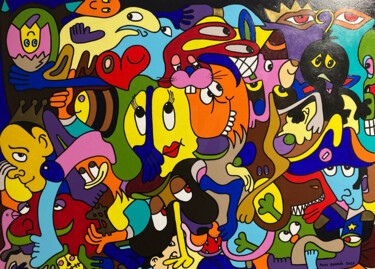 Malerei mit dem Titel "“ L’Amour rend tout…" von Philippe Pons, Original-Kunstwerk, Acryl Auf Keilrahmen aus Holz montiert