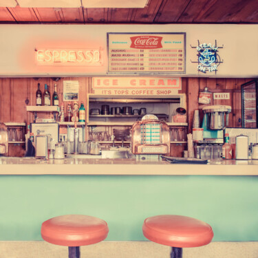 "American diner" başlıklı Fotoğraf Helene Havard tarafından, Orijinal sanat, Dijital Fotoğrafçılık