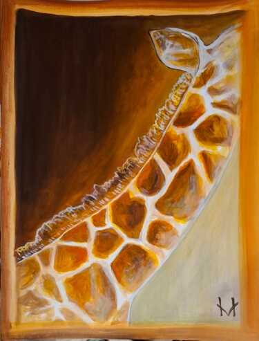 Drawing titled "Giraffe acril abstr…" by Nadya Vi, Original Artwork, Acrylic