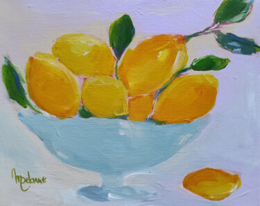 Peinture intitulée "Coupe aux citrons 3" par Myriam Delarue-Assan, Œuvre d'art originale, Acrylique Monté sur Châssis en bois