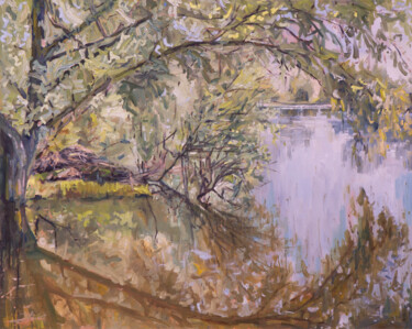 绘画 标题为“Where the Willow Dr…” 由Dina Marchenko, 原创艺术品, 油