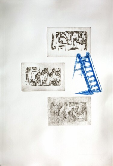 Gravures & estampes intitulée "Changement de parco…" par Marie-Paule Demarquez, Œuvre d'art originale, Eau-forte Monté sur C…