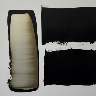 绘画 标题为“Black and white wit…” 由Anca Todrican, 原创艺术品, 丙烯 安装在木质担架架上