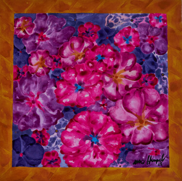 Malerei mit dem Titel "25 / XIX 25  Blüten…" von Ulli Heupel, Original-Kunstwerk, Aquarell