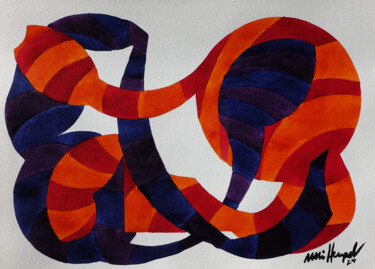 Malerei mit dem Titel "24 / XVIII  Komposi…" von Ulli Heupel, Original-Kunstwerk, Aquarell