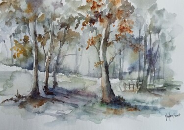 "Lumière d'automne" başlıklı Tablo Marie-Charlotte Houpeurt-Chauffeté tarafından, Orijinal sanat, Suluboya