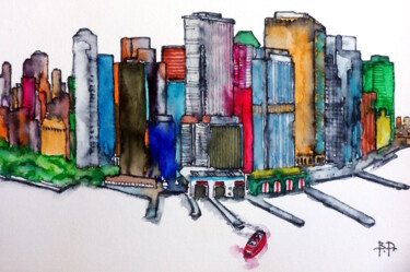 "new york ferry east…" başlıklı Tablo Bruno Dumont tarafından, Orijinal sanat, Suluboya