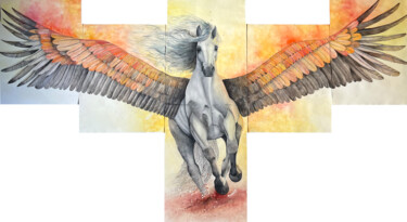 "Pegasus" başlıklı Tablo Calliswan tarafından, Orijinal sanat, Suluboya