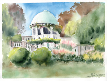 "Garden Serenity" başlıklı Tablo Paintispassion tarafından, Orijinal sanat, Suluboya