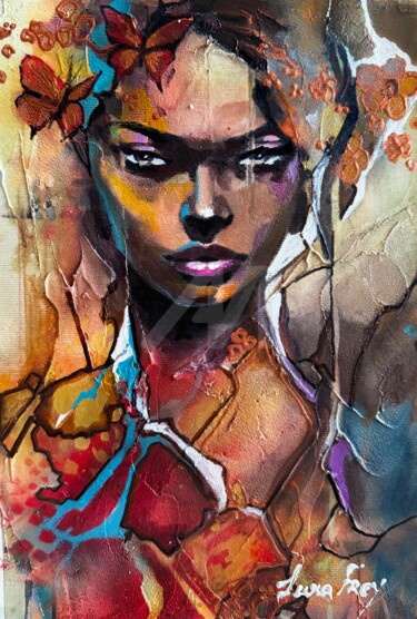 Painting titled "Daughter of the Sun…" by Lana Frey, Original Artwork, Oil